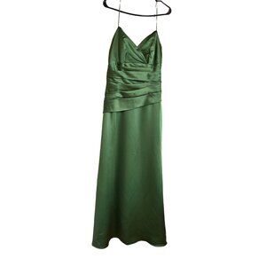 Alfred Angelo spaghetti strap forest green gown prom wedding maxi dress size 10